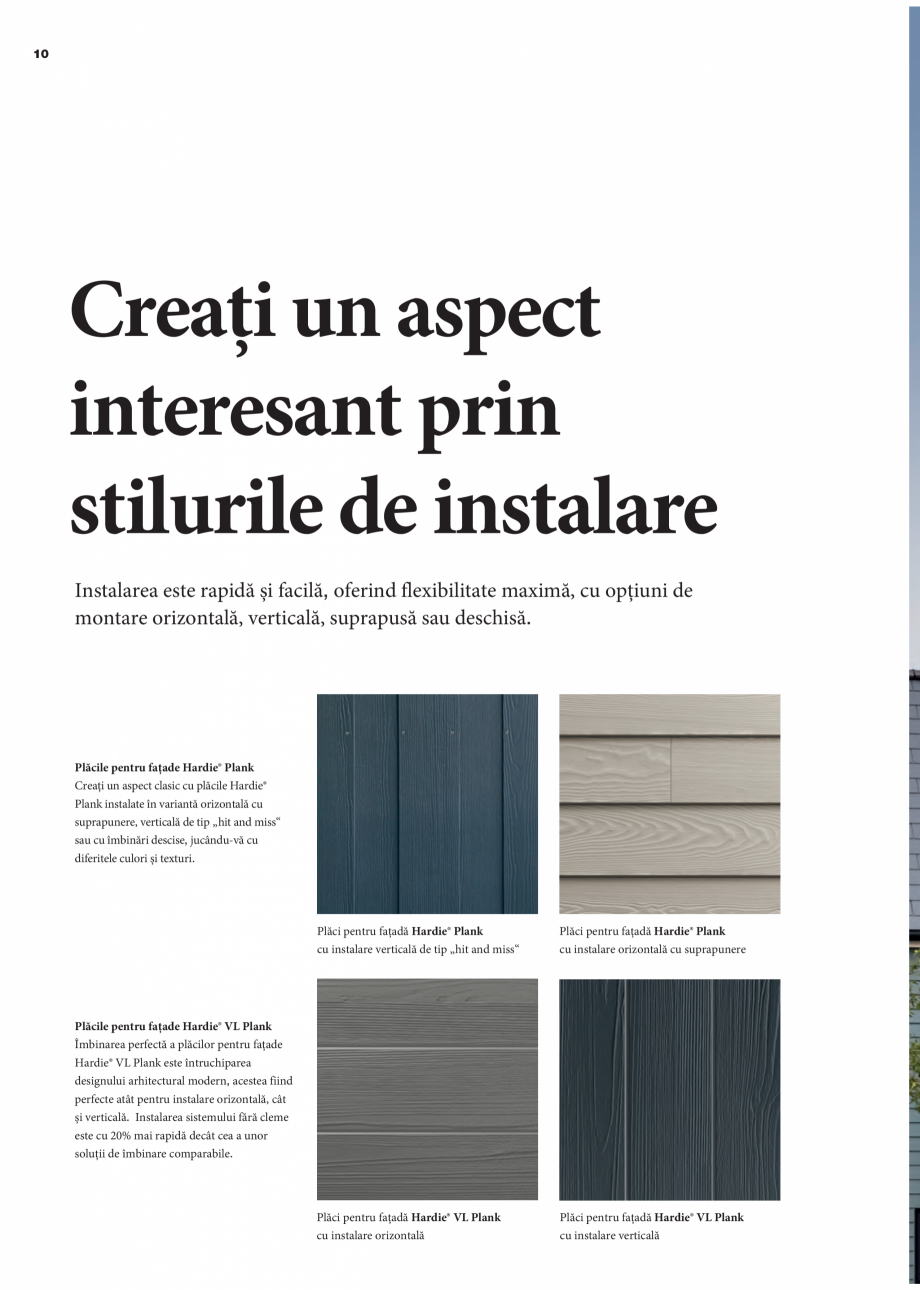 Pagina 10-Fațade ventilate tip siding-lambriu din fibrociment - James Hardie Plank James Hardie Catalog,...