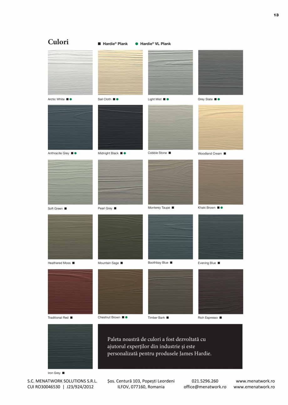 Pagina 13-Fațade ventilate tip siding-lambriu din fibrociment - James Hardie Plank James Hardie Catalog,...