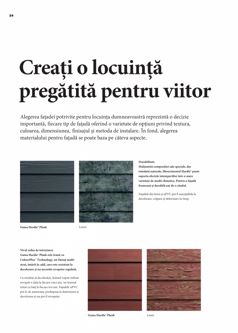 Pagina 24-Fațade ventilate tip siding-lambriu din fibrociment - James Hardie Plank James Hardie Catalog,...