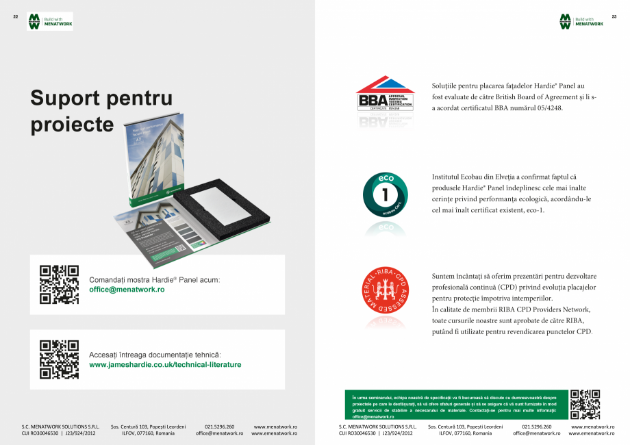 Pagina 12-Fațade ventilate cu panouri -  James Hardie Panel James Hardie Catalog, brosura Romana titutul...