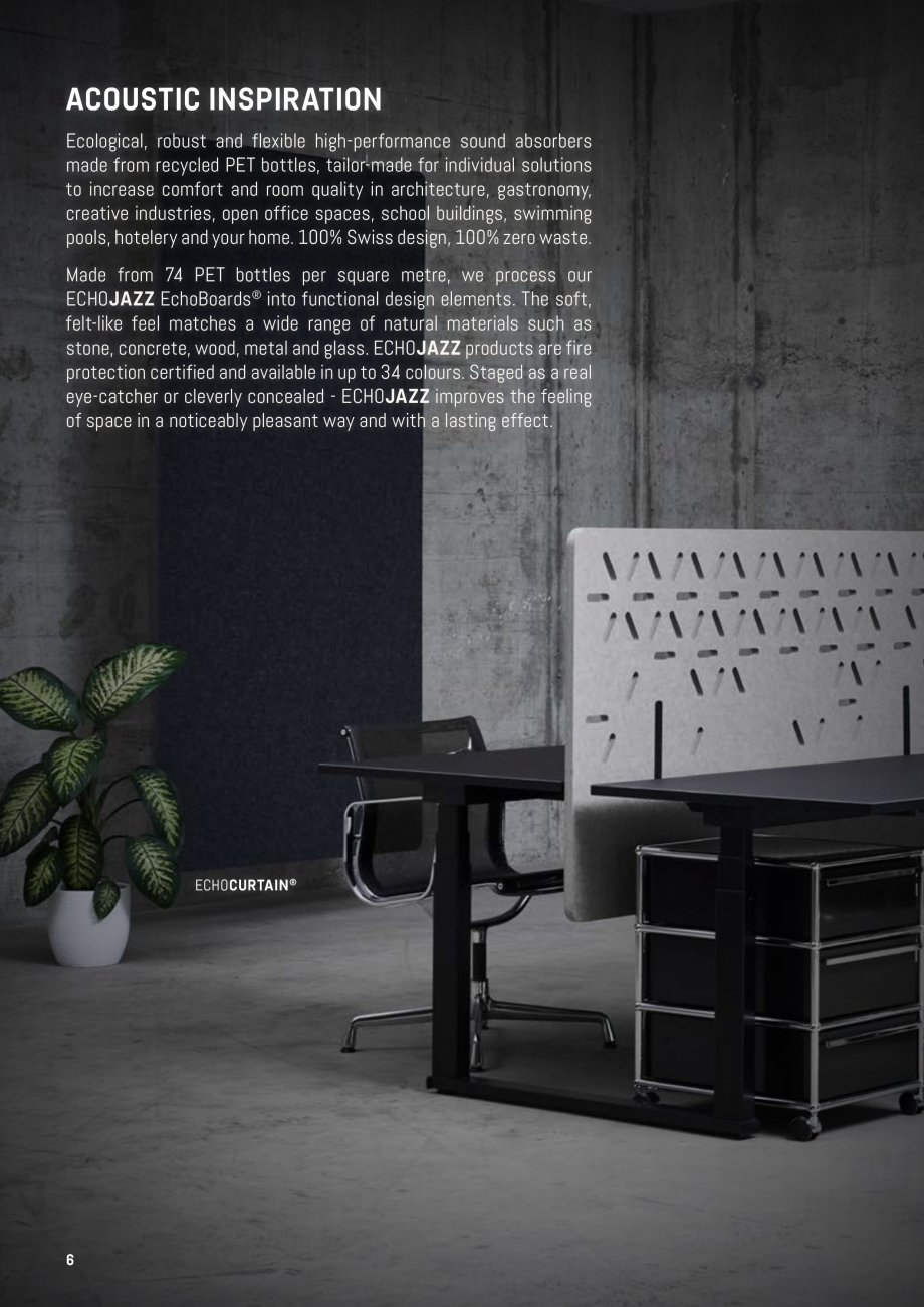 Pagina 6-Panouri pentru absorție acustică ECHOJAZZ EchoBoards Catalog, brosura isposable plastic to...