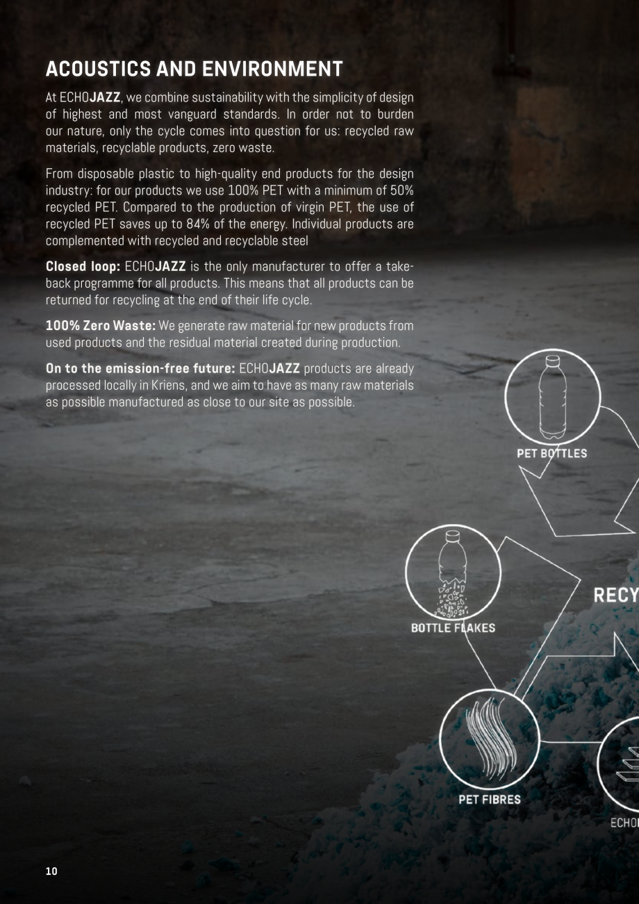 Pagina 10-Panouri pentru absorție acustică ECHOJAZZ EchoBoards Catalog, brosura pace.
Absorption...