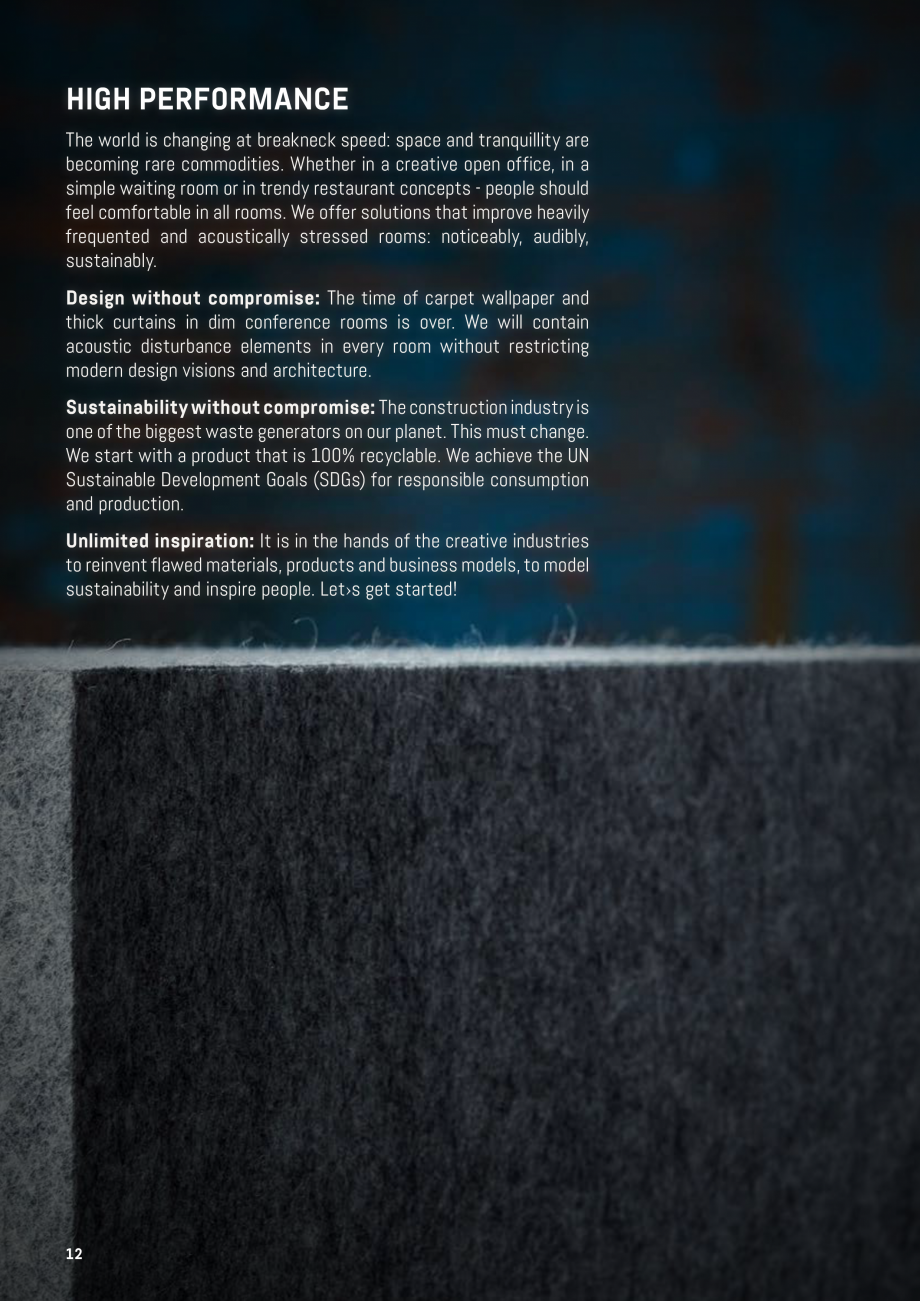 Pagina 12-Panouri pentru absorție acustică ECHOJAZZ EchoBoards Catalog, brosura d absorption coefficient...