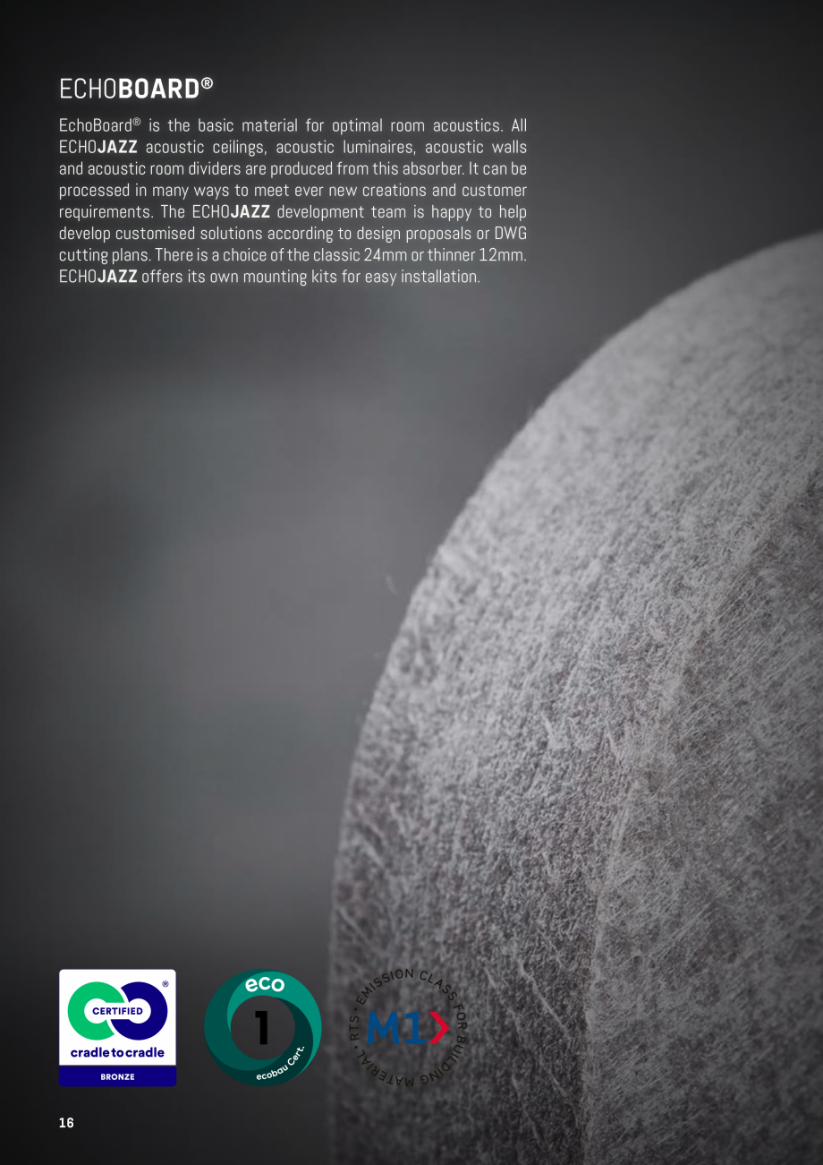 Pagina 16-Panouri pentru absorție acustică ECHOJAZZ EchoBoards Catalog, brosura 4MM CATEGORY II
LIGHTING
...