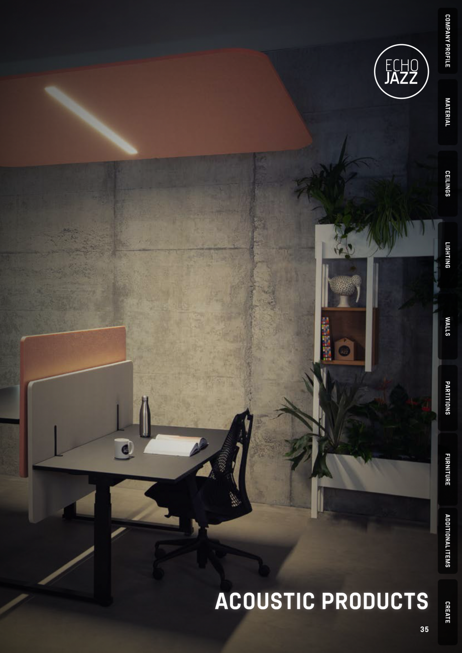 Pagina 32-Panouri pentru absorție acustică ECHOJAZZ EchoBoards Catalog, brosura 25 P

EGR12PLA063063P
...