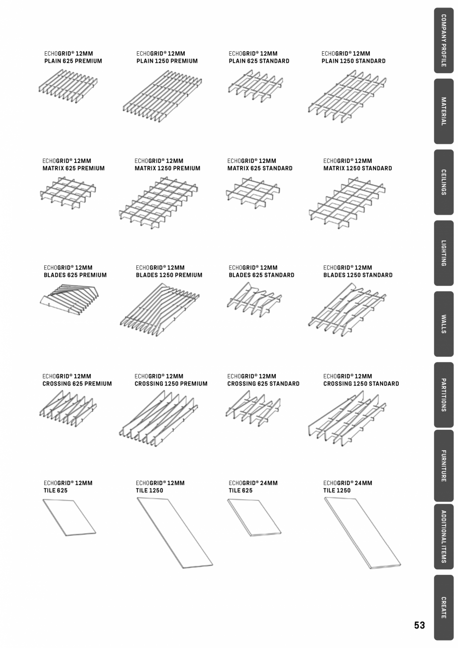 Pagina 50-Panouri pentru absorție acustică ECHOJAZZ EchoBoards Catalog, brosura AR luminaire is suspended...