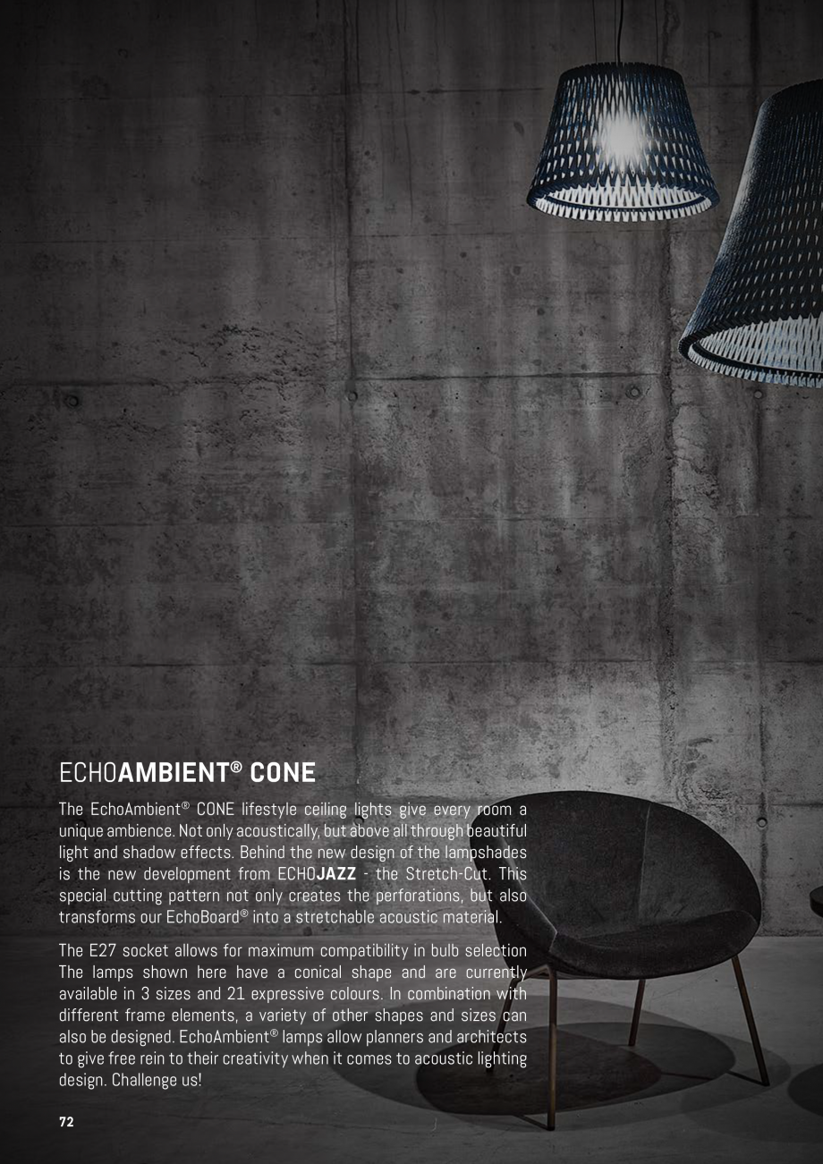 Pagina 69-Panouri pentru absorție acustică ECHOJAZZ EchoBoards Catalog, brosura pplication to walls or...