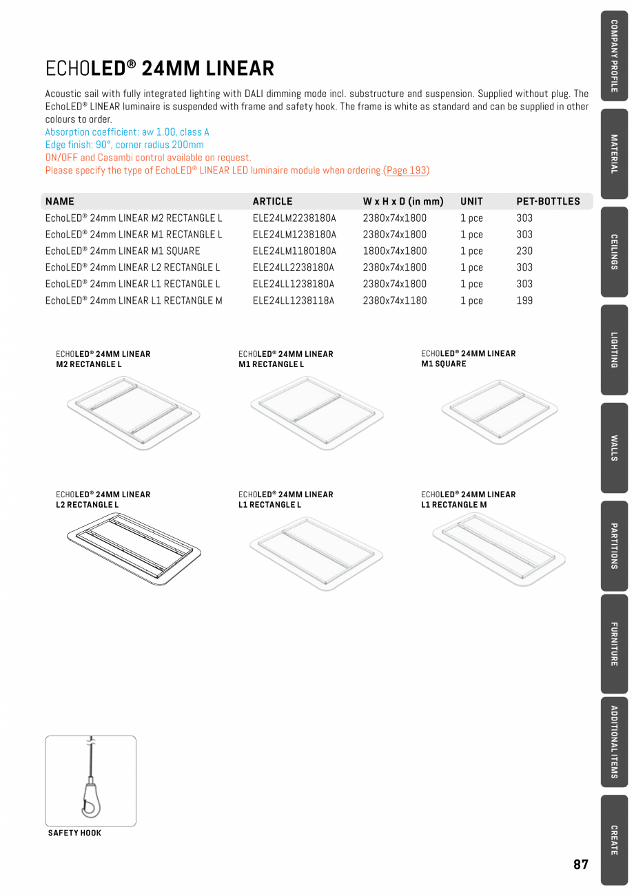 Pagina 84-Panouri pentru absorție acustică ECHOJAZZ EchoBoards Catalog, brosura ove 24mm DESK TWO 590 S
...