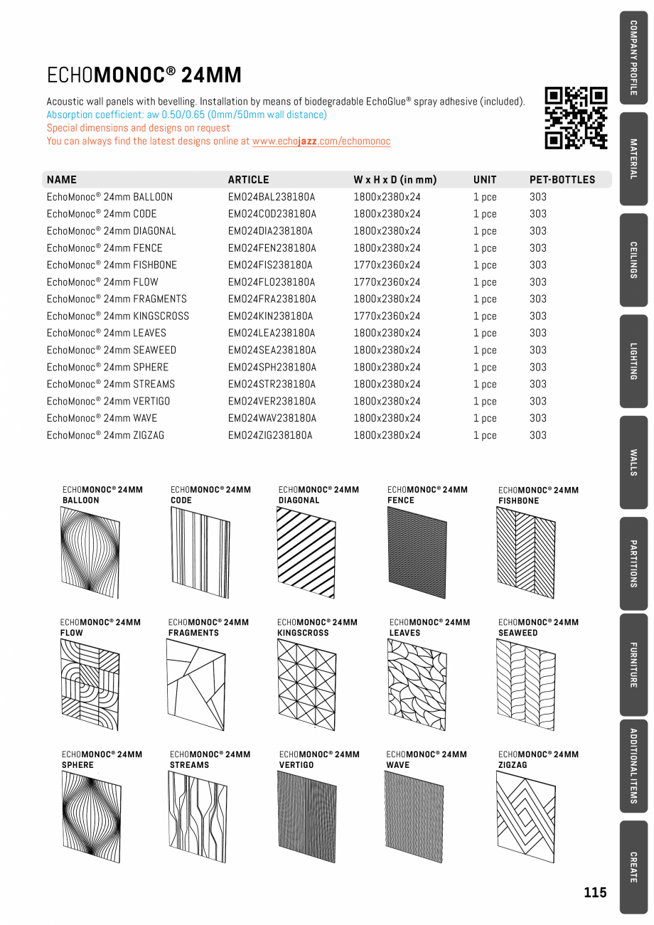 Pagina 115-Panouri pentru absorție acustică ECHOJAZZ EchoBoards Catalog, brosura 