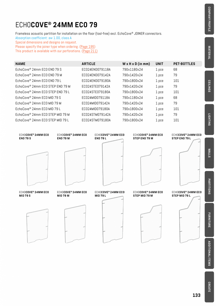 Pagina 133-Panouri pentru absorție acustică ECHOJAZZ EchoBoards Catalog, brosura 