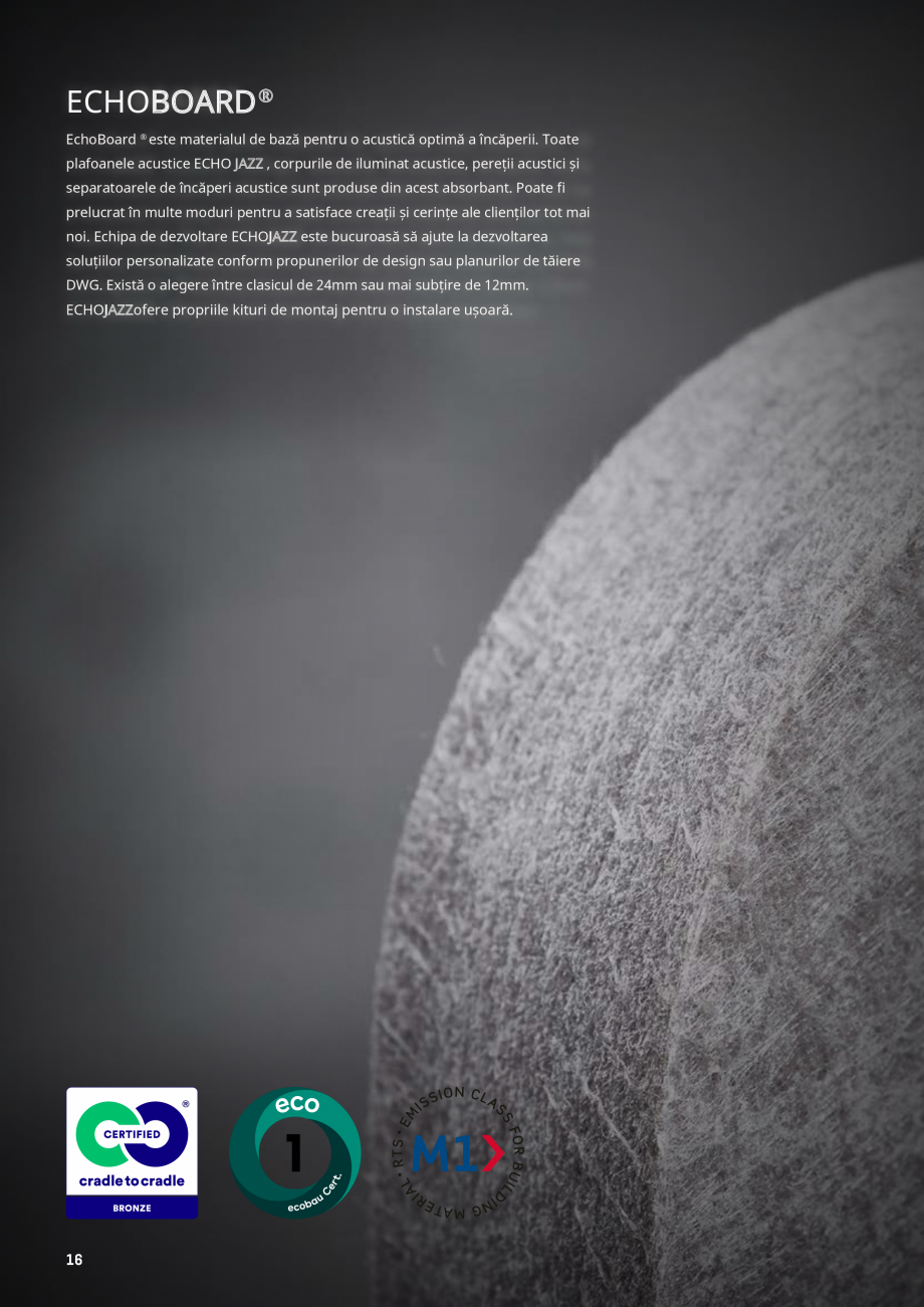 Pagina 16-Plafoane cu absorbție acustică ECHOJAZZ EchoJazz Catalog, brosura e acustice, pereți, birouri sau...