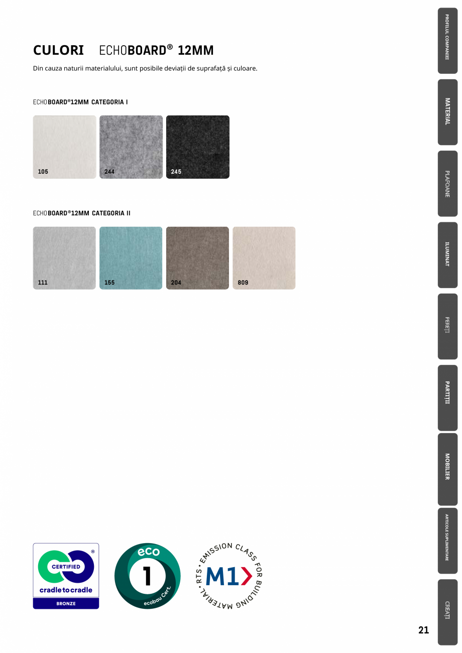 Pagina 18-Plafoane cu absorbție acustică ECHOJAZZ EchoJazz Catalog, brosura u adeziv spray, materialul...