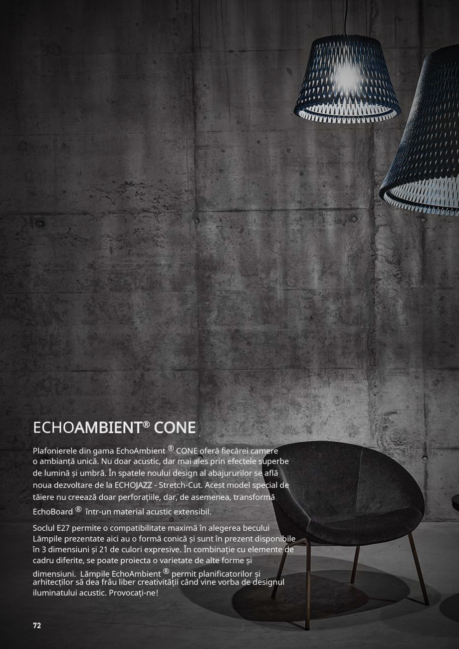 Pagina 69-Plafoane cu absorbție acustică ECHOJAZZ EchoJazz Catalog, brosura 0x24

Set de 24

306
...