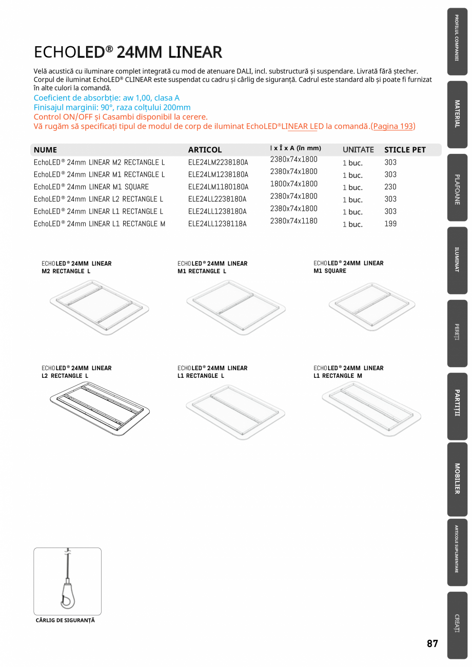 Pagina 84-Plafoane cu absorbție acustică ECHOJAZZ EchoJazz Catalog, brosura artiții acustice permite o...