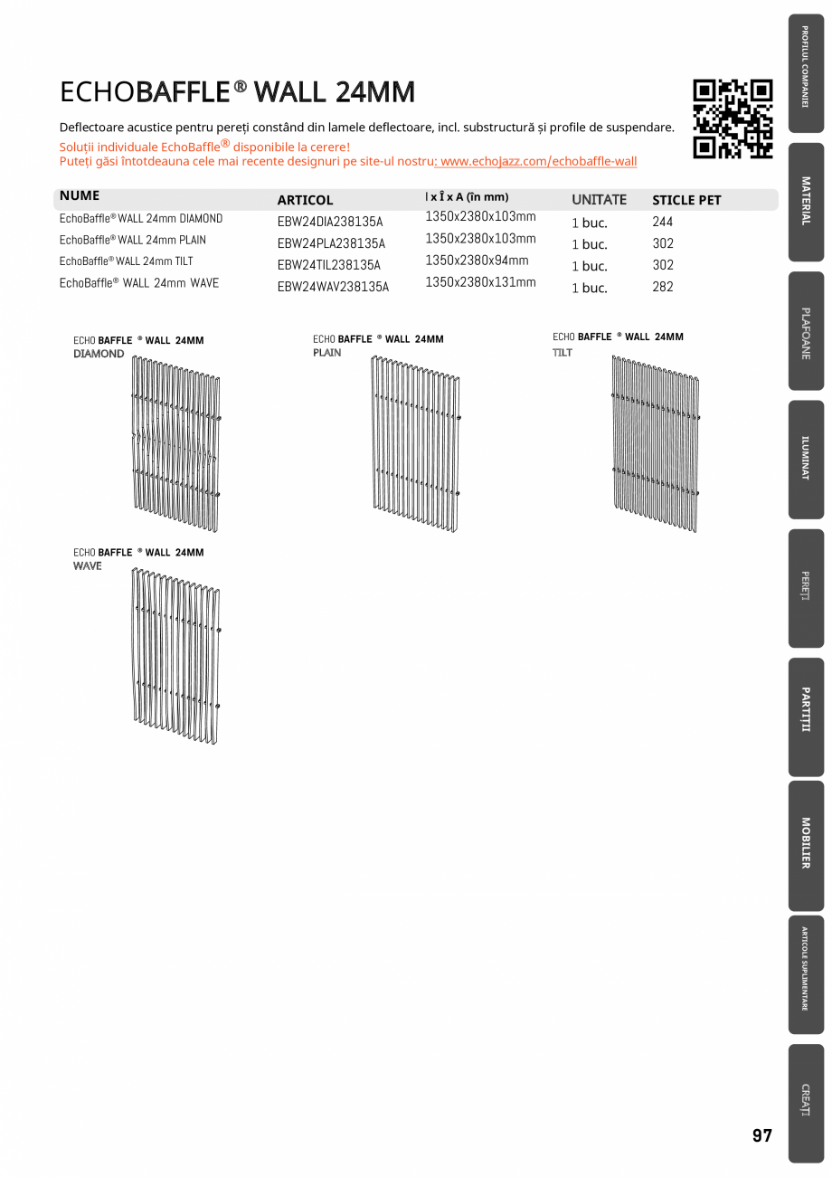 Pagina 94-Plafoane cu absorbție acustică ECHOJAZZ EchoJazz Catalog, brosura TANGLE S LIGHT
EchoCrate ® 24mm...
