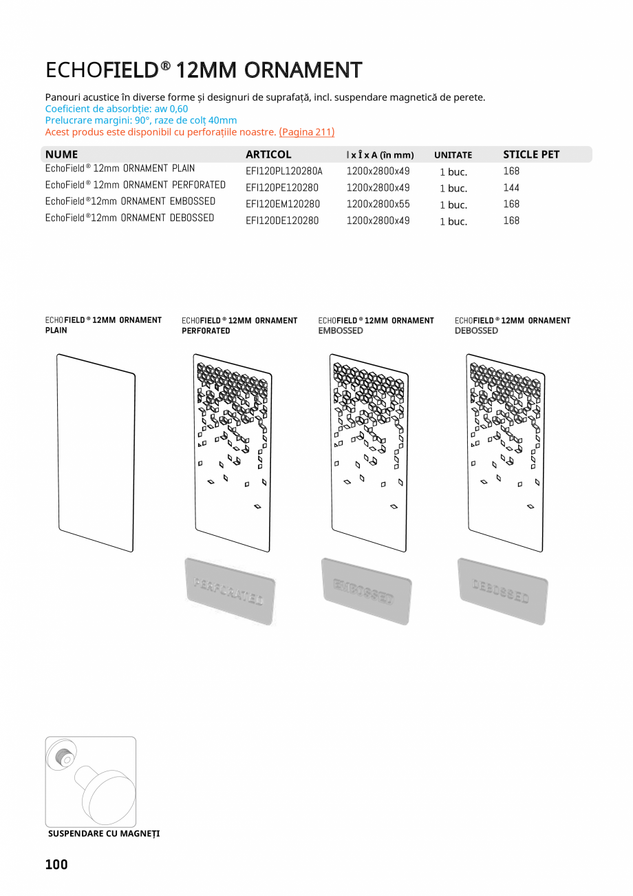 Pagina 97-Plafoane cu absorbție acustică ECHOJAZZ EchoJazz Catalog, brosura Disponibilă opțional cu plăci...