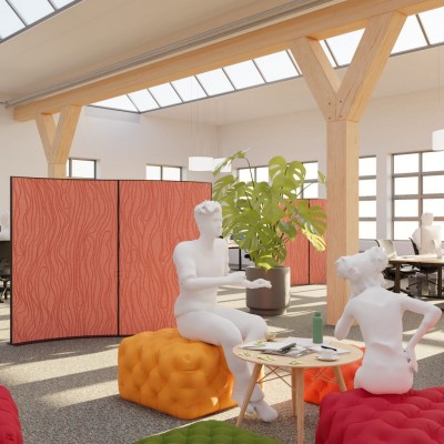 ECHOJAZZ Perete curb pentru absorbție acustică EchoCove Bow - Panouri acustice pentru pereti si tavane protejate