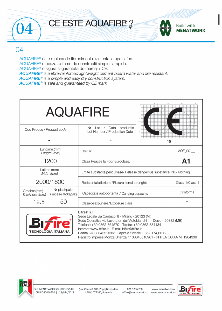 Pagina 5-Placa pentru pereti exteriori si medii umede Bifire AquaFire Catalog, brosura Romana ?
WHY...