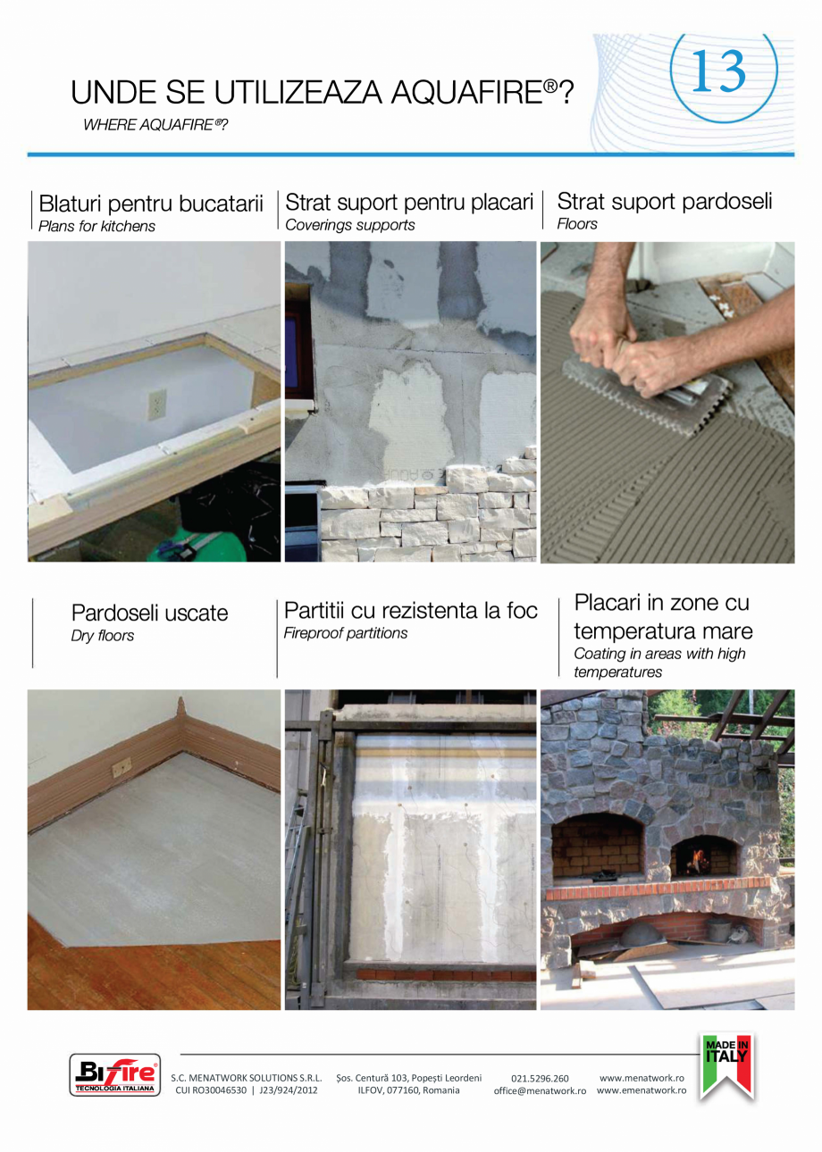 Pagina 14 - Placa pentru pereti exteriori si medii umede Bifire AquaFire Catalog, brosura Romana ici...