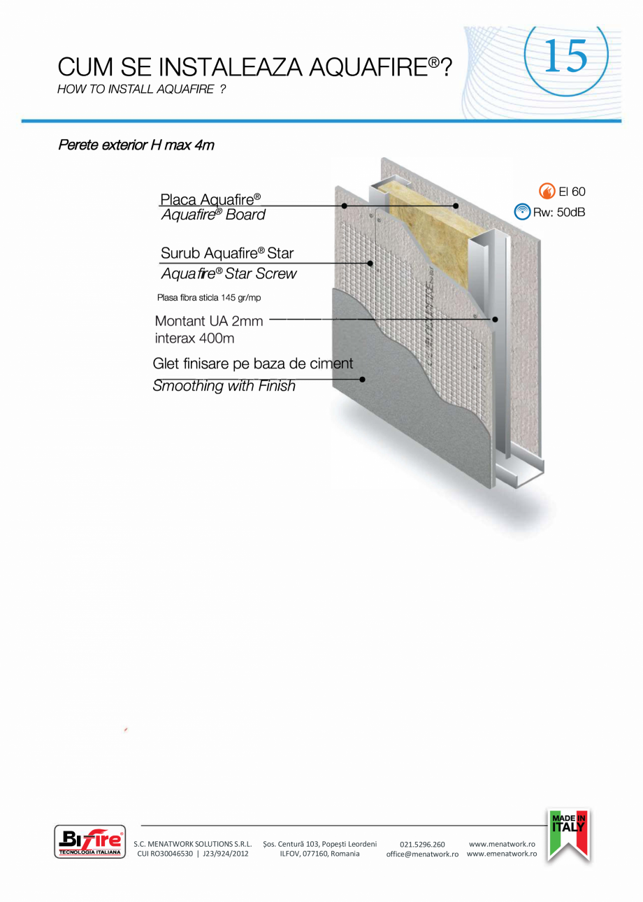 Pagina 16 - Placa pentru pereti exteriori si medii umede Bifire AquaFire Catalog, brosura Romana...
