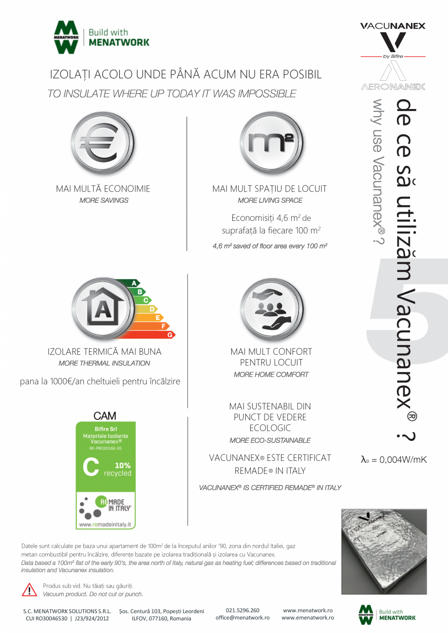Pagina 5-Panou pentru izolație termică performantă Bifire Vacunanex Catalog, brosura Romana ® Cappotto...