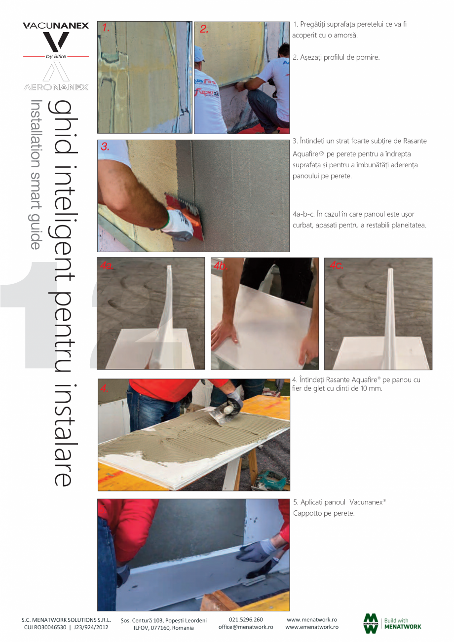 Pagina 12-Panou pentru izolație termică performantă Bifire Vacunanex Catalog, brosura Romana R.L.
CUI...