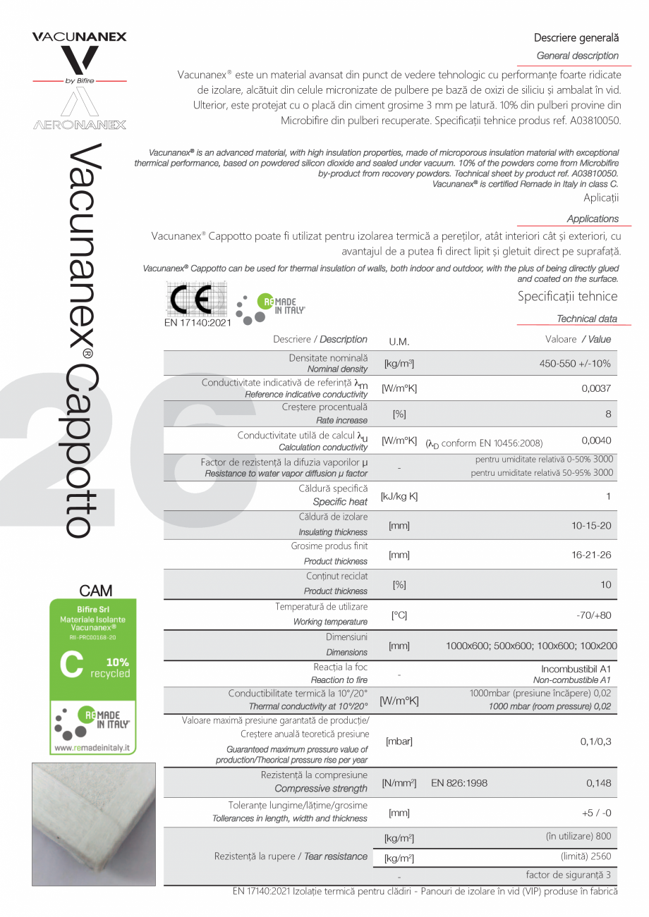 Pagina 26 - Panou pentru izolație termică performantă Bifire Vacunanex Catalog, brosura Romana ...