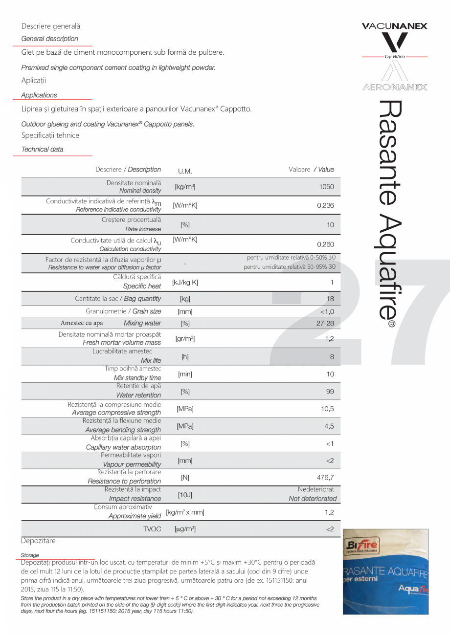 Pagina 27 - Panou pentru izolație termică performantă Bifire Vacunanex Catalog, brosura Romana ...