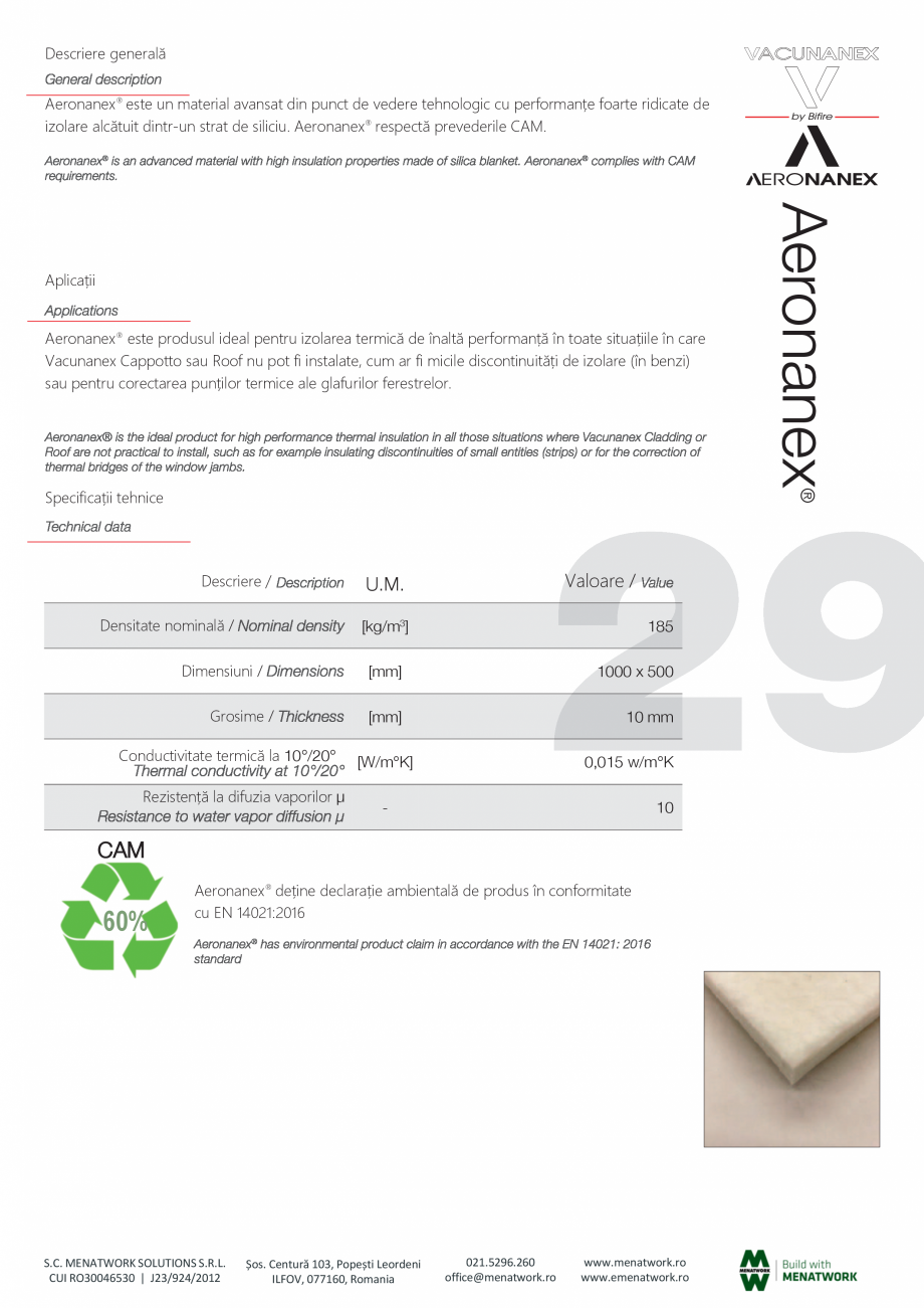 Pagina 29-Panou pentru izolație termică performantă Bifire Vacunanex Catalog, brosura Romana xizi de...