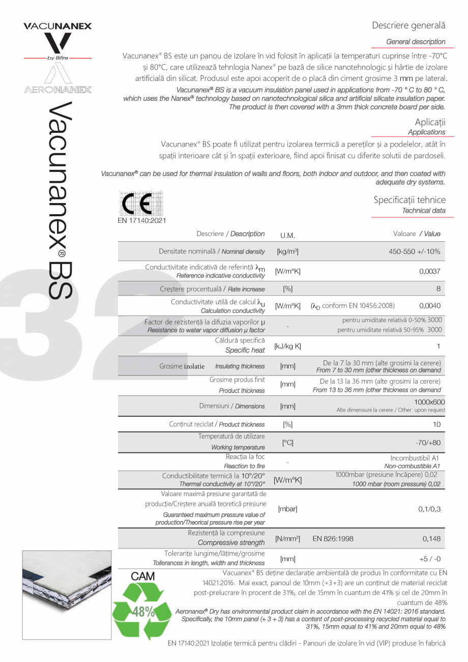 Pagina 32 - Panou pentru izolație termică performantă Bifire Vacunanex Catalog, brosura Romana ...