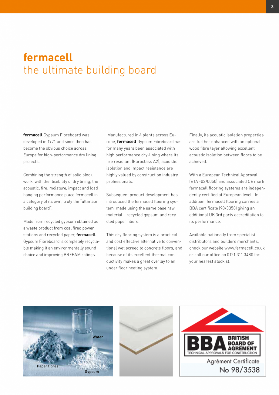 Pagina 3-Șape uscate Fermacell Fermcell Catalog, brosura Romana g it an environmentally sound

tional wet...