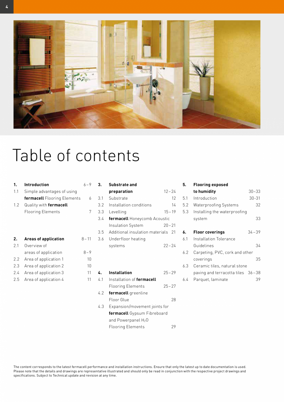 Pagina 4-Șape uscate Fermacell Fermcell Catalog, brosura Romana view of
areas of application

Flooring...