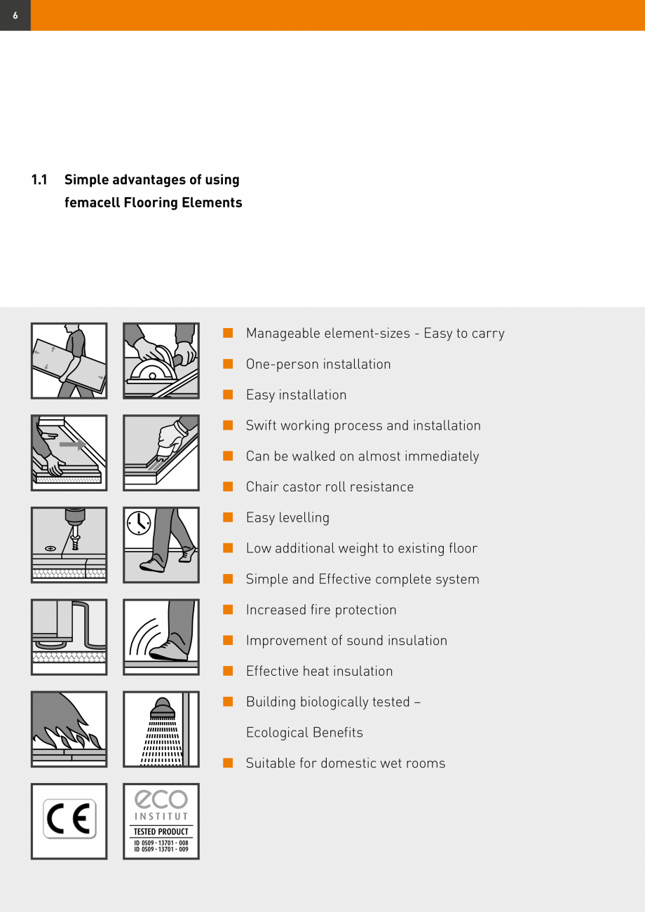 Pagina 6-Șape uscate Fermacell Fermcell Catalog, brosura Romana Easy installation
n Swift working process...
