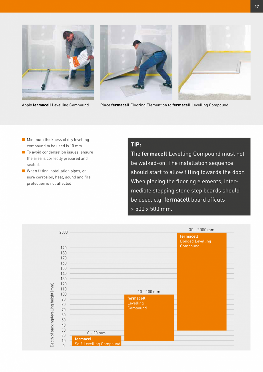 Pagina 17-Șape uscate Fermacell Fermcell Catalog, brosura Romana t/additional insulation
Polystyrene hard...