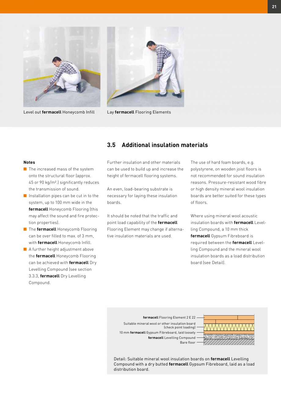 Pagina 21-Șape uscate Fermacell Fermcell Catalog, brosura Romana e hard foam EPS DEO 200 kPa2) max. 100 mm...