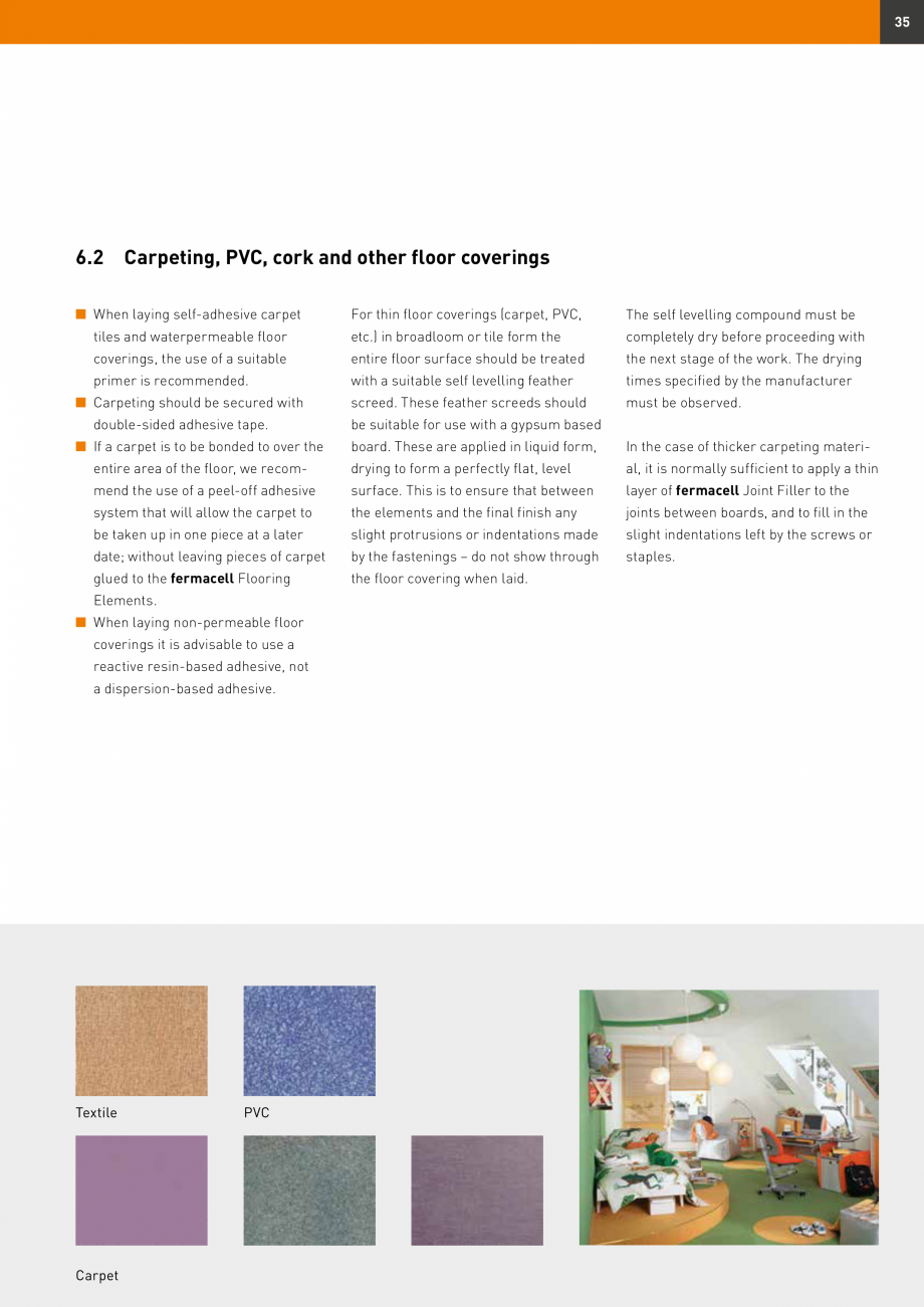 Pagina 35-Șape uscate Fermacell Fermcell Catalog, brosura Romana  stone step boards should
be used, e.g....