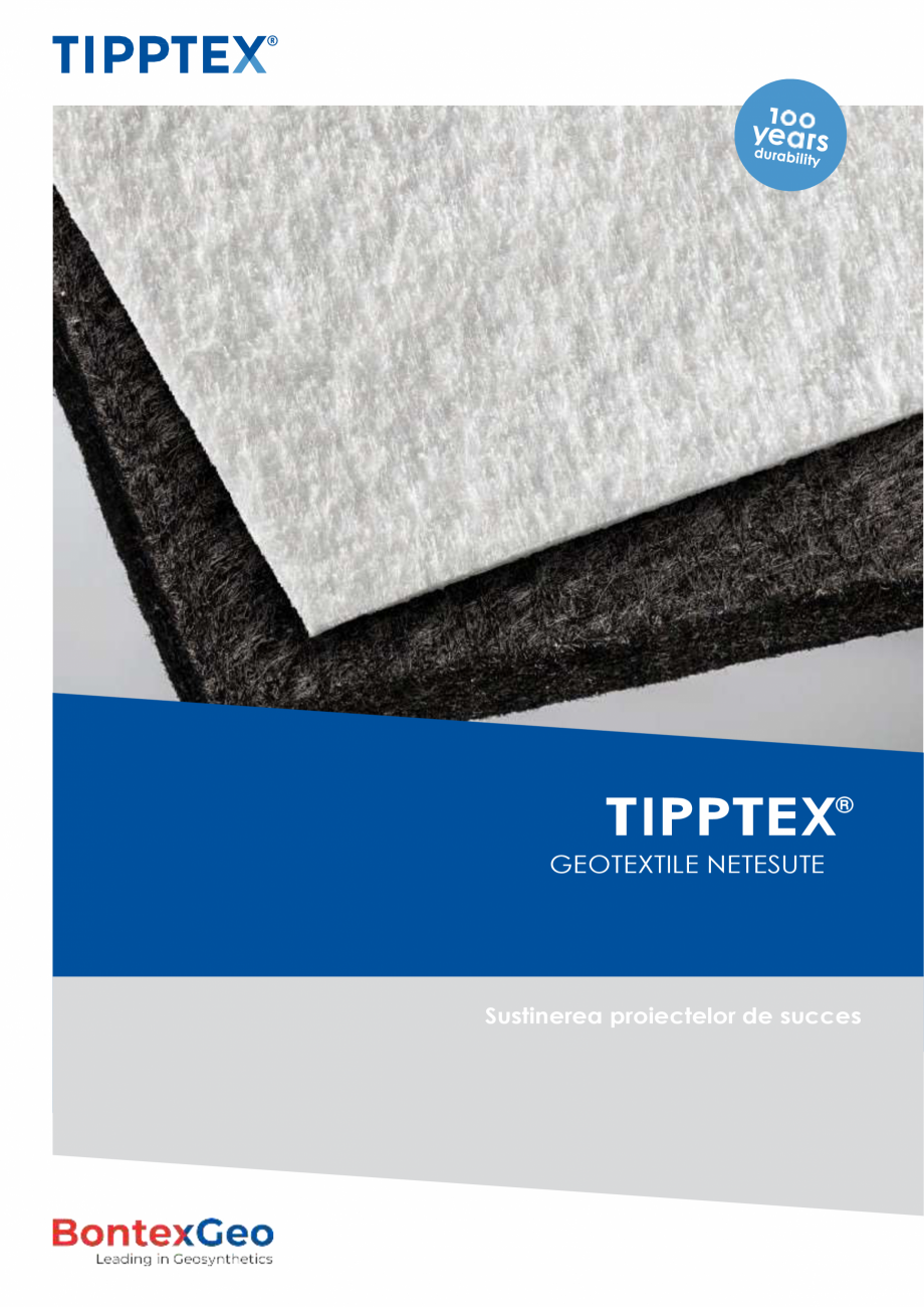 Pagina 1-Brosura geotextile Tipptex INOVECO Catalog, brosura Romana TIPPTEX

®

GEOTEXTILE NETESUTE
...