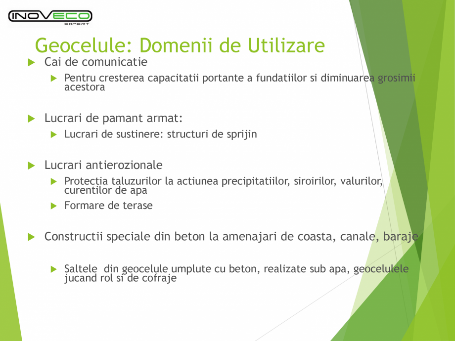 Pagina 2-Prezentare  Geocelule INOVECO T2 Catalog, brosura Romana 
