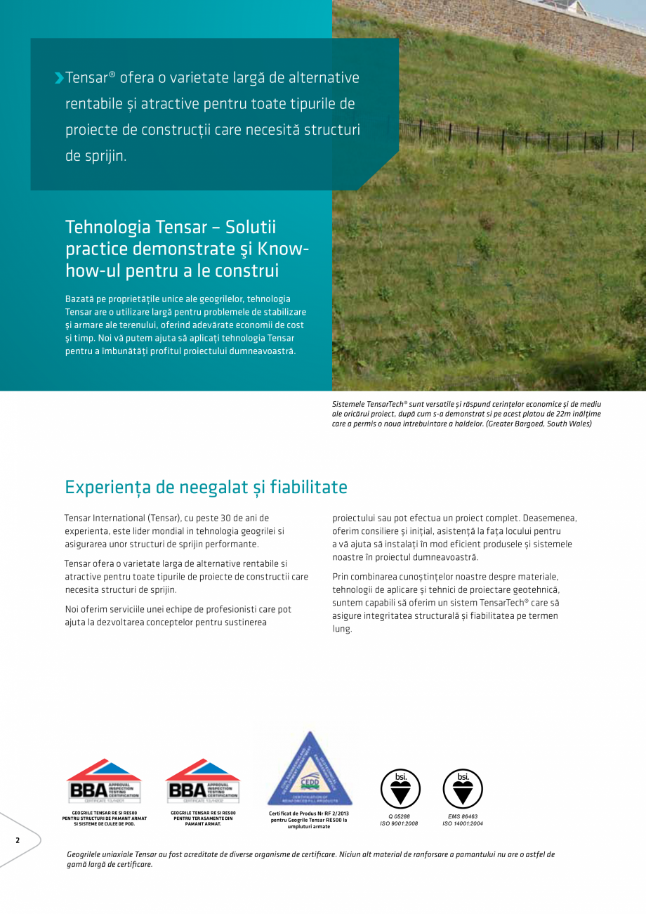 Pagina 2-Brosura - Sisteme de structuri de sprijin Tensar INOVECO TW1 Catalog, brosura Romana experienta,...