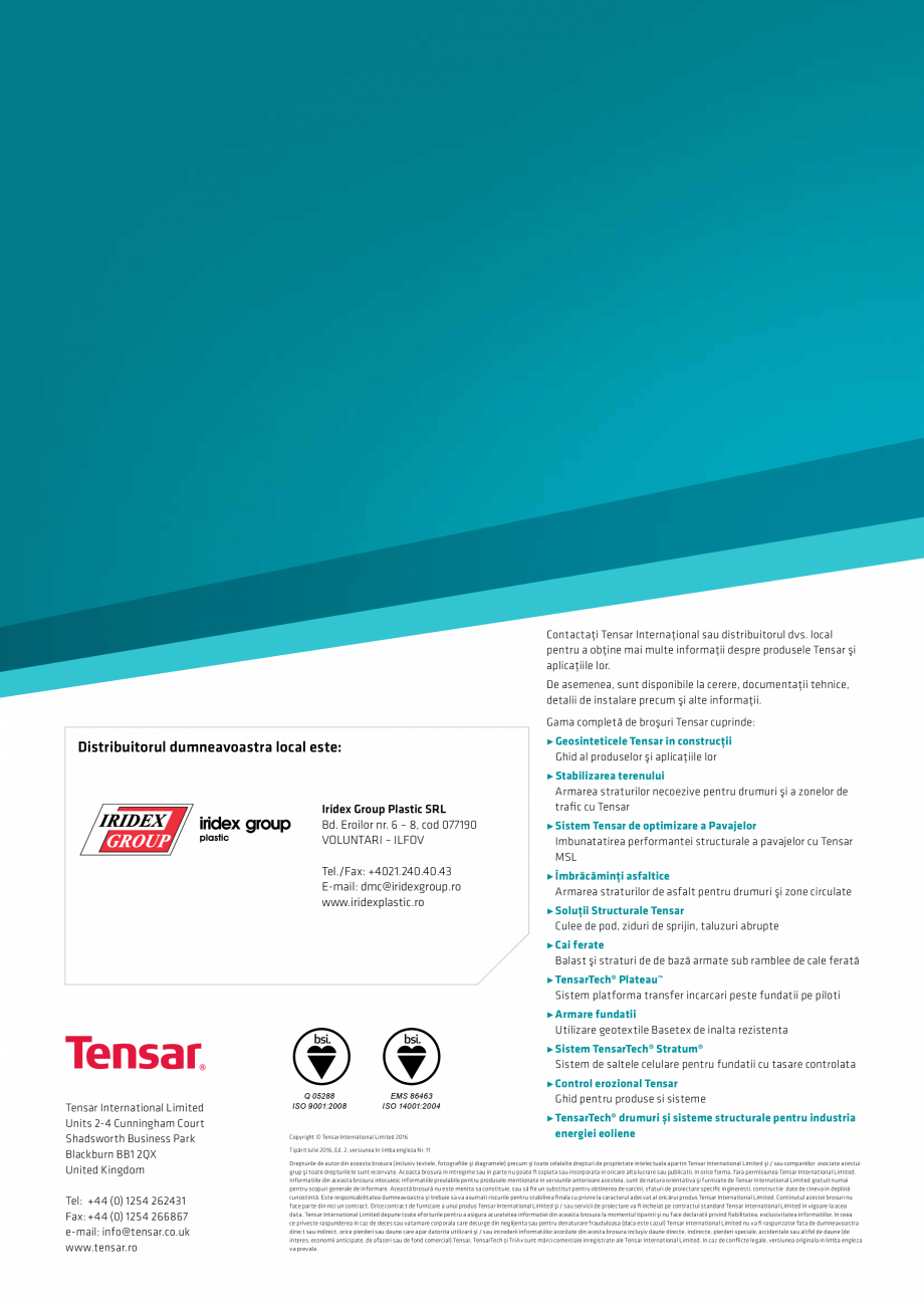Pagina 16-Brosura - Sisteme de structuri de sprijin Tensar INOVECO TW1 Catalog, brosura Romana unităților de...