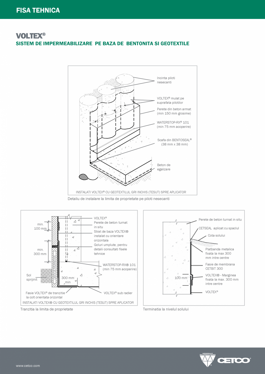 Pagina 4-Sistem de impermeabilizare pe baza de bentonita si geotextile INOVECO VOLTEX® Fisa tehnica...