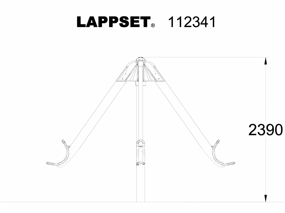 Pagina 1-CAD-DWG Echipament de joaca pentru copii - 112341 LAPPSET Detaliu de produs CLOVER 