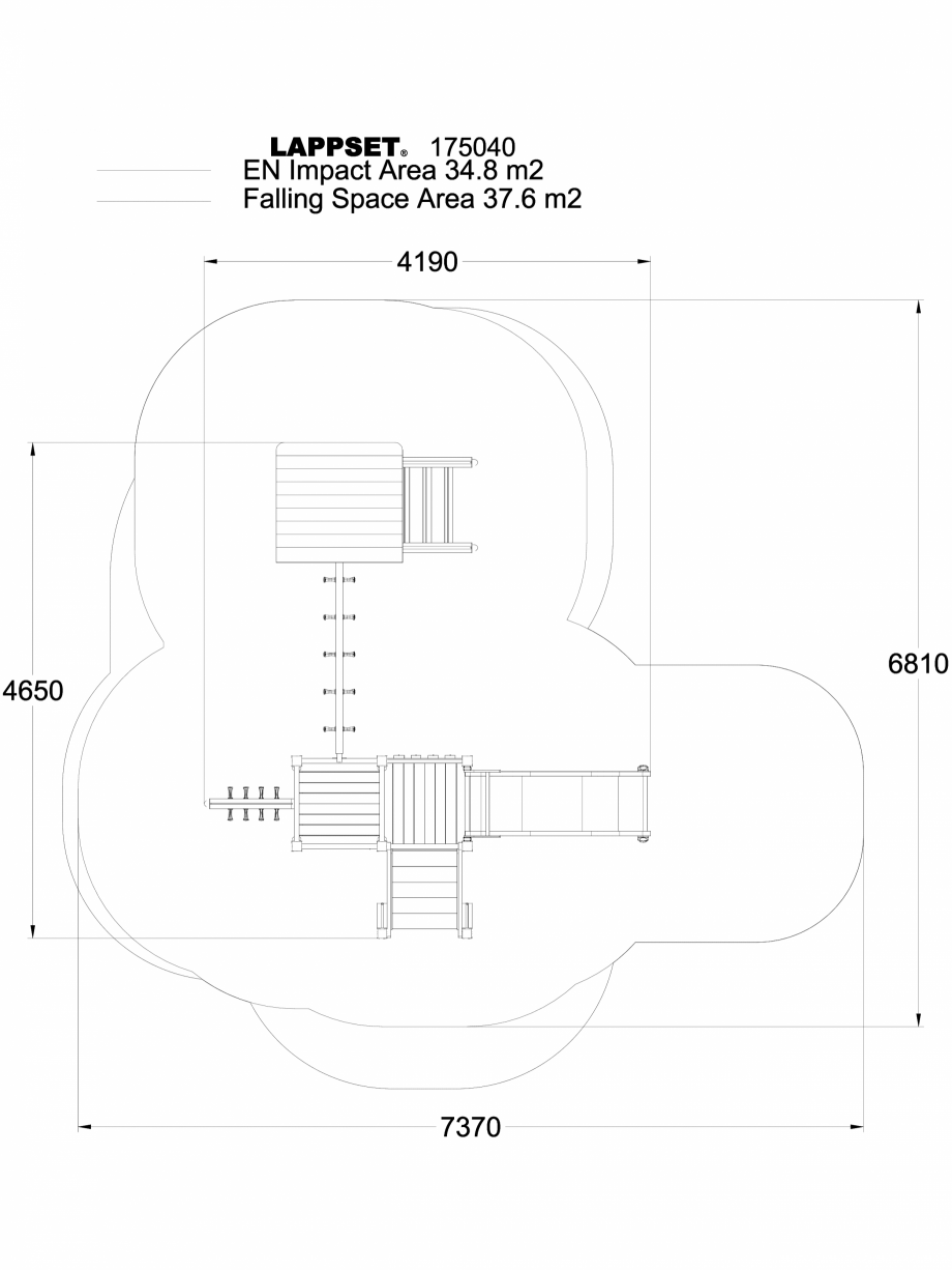 Pagina 1-CAD-DWG Echipament de joaca pentru copii - 175040 LAPPSET Detaliu de produs CLOVER 