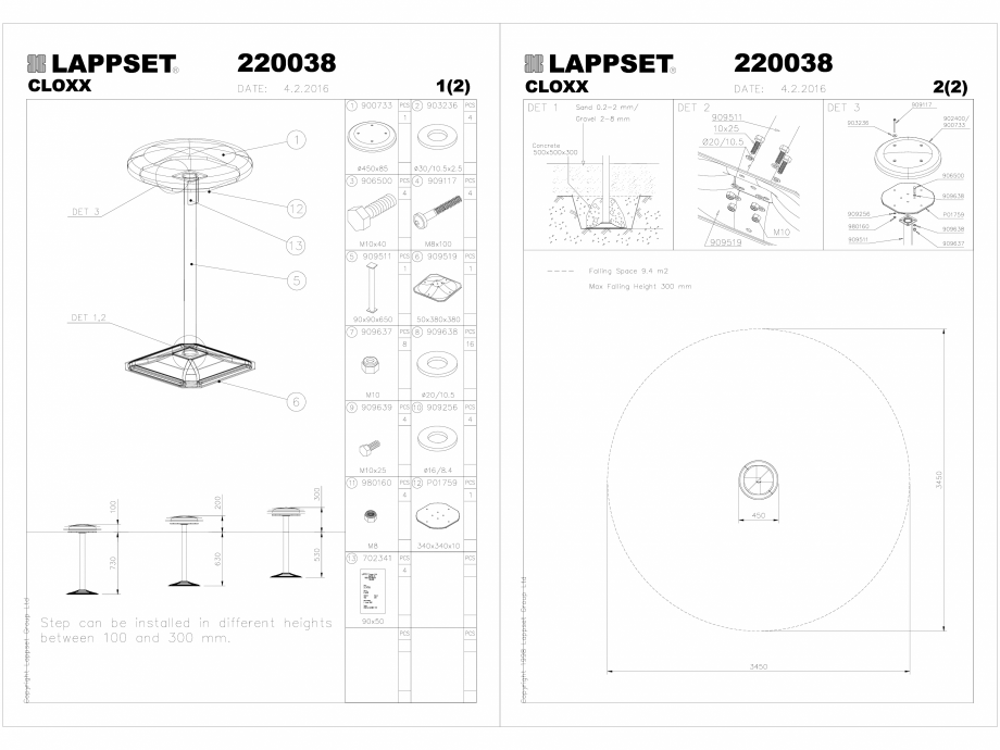 Pagina 1-CAD-DWG Echipament de joaca pentru copii - 220038(1) LAPPSET Detaliu de produs CLOXX 