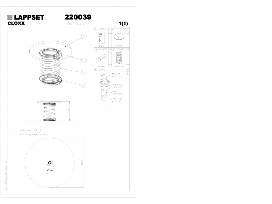 Pagina 1-CAD-DWG Echipament de joaca pentru copii - 220039(2) LAPPSET Detaliu de produs CLOXX 