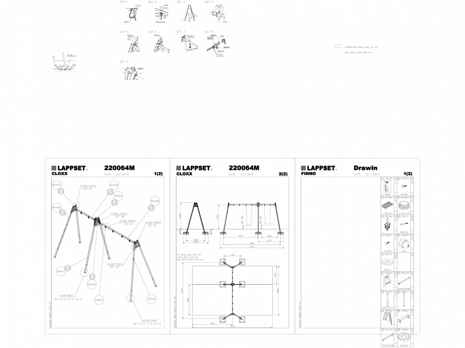 Pagina 1-CAD-DWG Echipament de joaca pentru copii - 220064M(2) LAPPSET Detaliu de produs CLOXX 