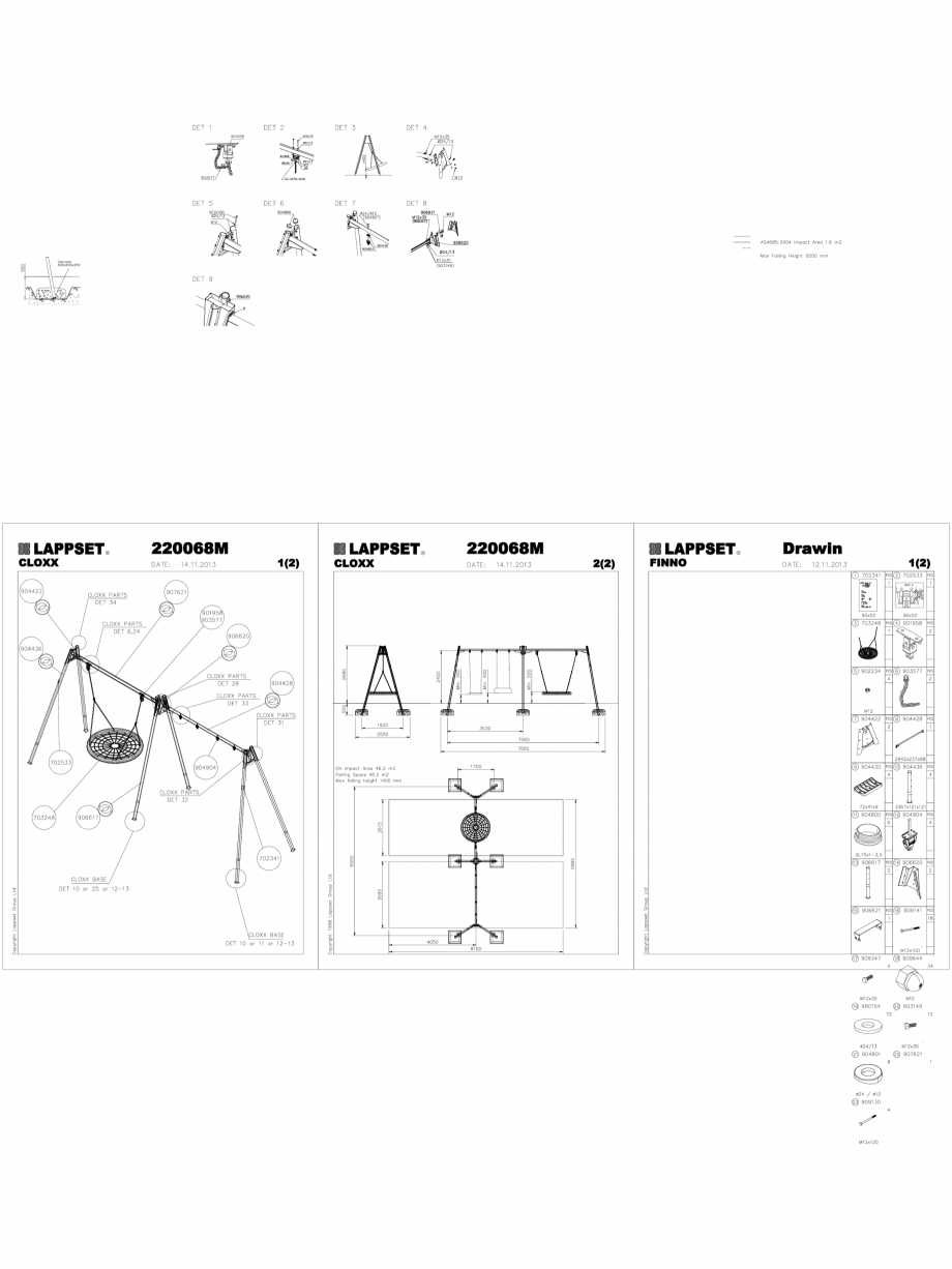 Pagina 1-CAD-DWG Echipament de joaca pentru copii - 220068M(2) LAPPSET Detaliu de produs CLOXX 
