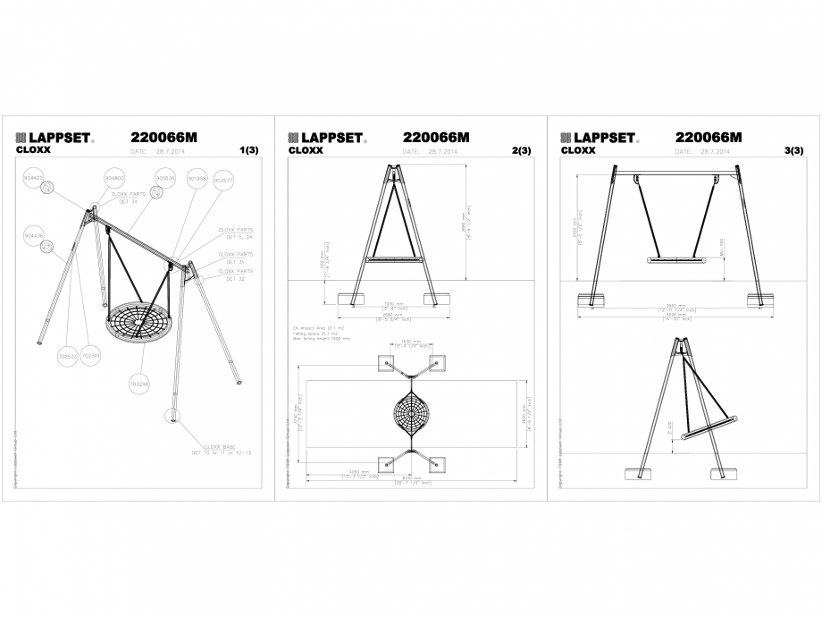 Pagina 1-CAD-DWG Echipament de joaca pentru copii - 220066M(2) LAPPSET Detaliu de produs CLOXX 