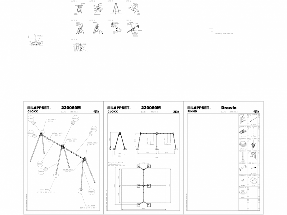 Pagina 1-CAD-DWG Echipament de joaca pentru copii - 220069M(2) LAPPSET Detaliu de produs CLOXX 