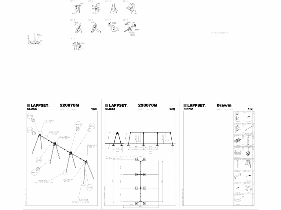 Pagina 1-CAD-DWG Echipament de joaca pentru copii - 220070M(2) LAPPSET Detaliu de produs CLOXX 